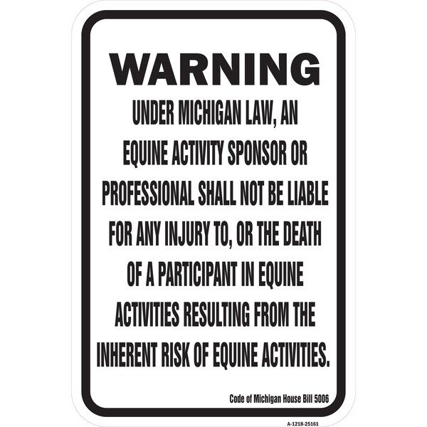 Signmission Safety Sign, 12 in Height, Aluminum, 18 in Length, 25161 A-1218-25161 - main